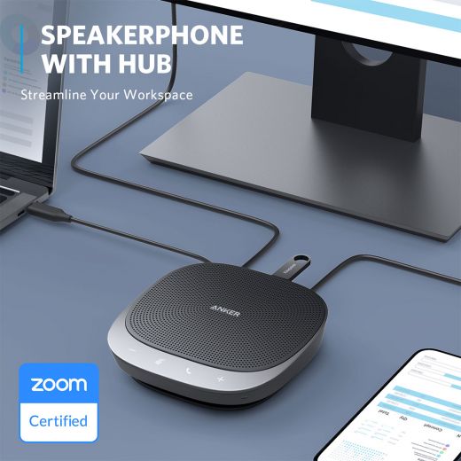 Anker PowerConf S360 Speakerphone with 360° Voice Pickup - Premium Conference Speaker for Clear Calls | Ideal for Home Office, Business Meetings & Remote Work