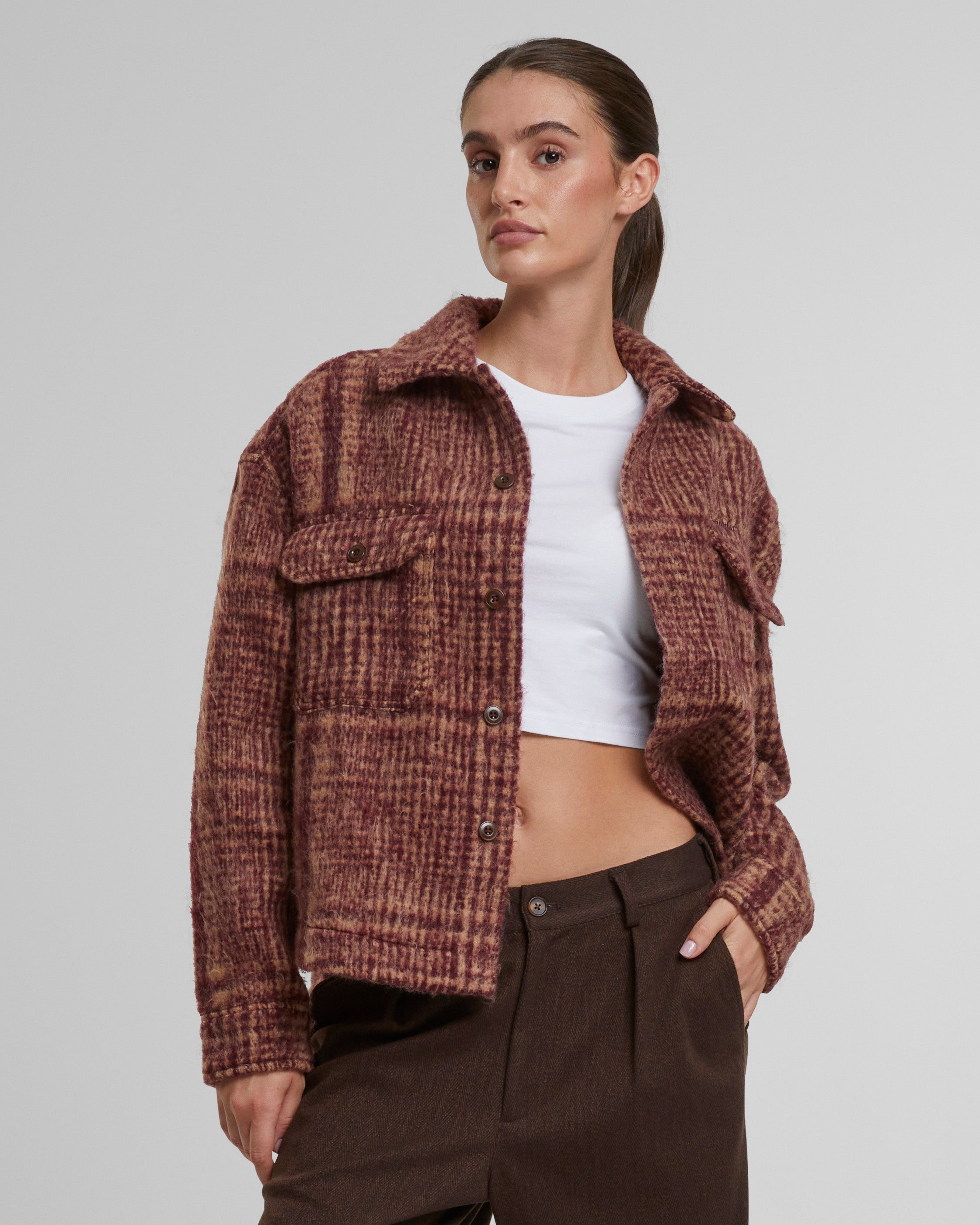 Red Chelsea Flannel Jacket for Men & Women - Cozy Winter Outwear, Casual Fall Fashion - Perfect for Outdoor Activities, Hiking, and Camping