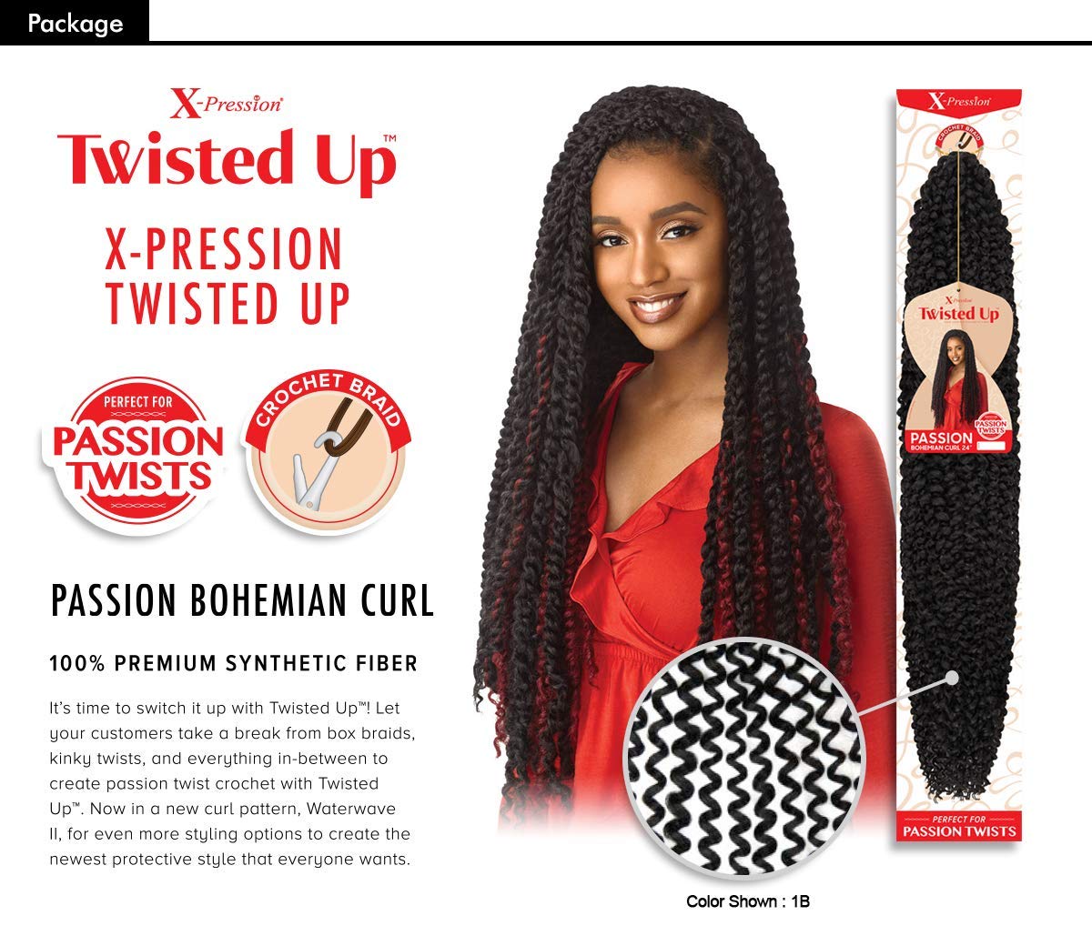 Outre X-Pression Twisted Up Passion Bohemian Curl Crochet Braids 24