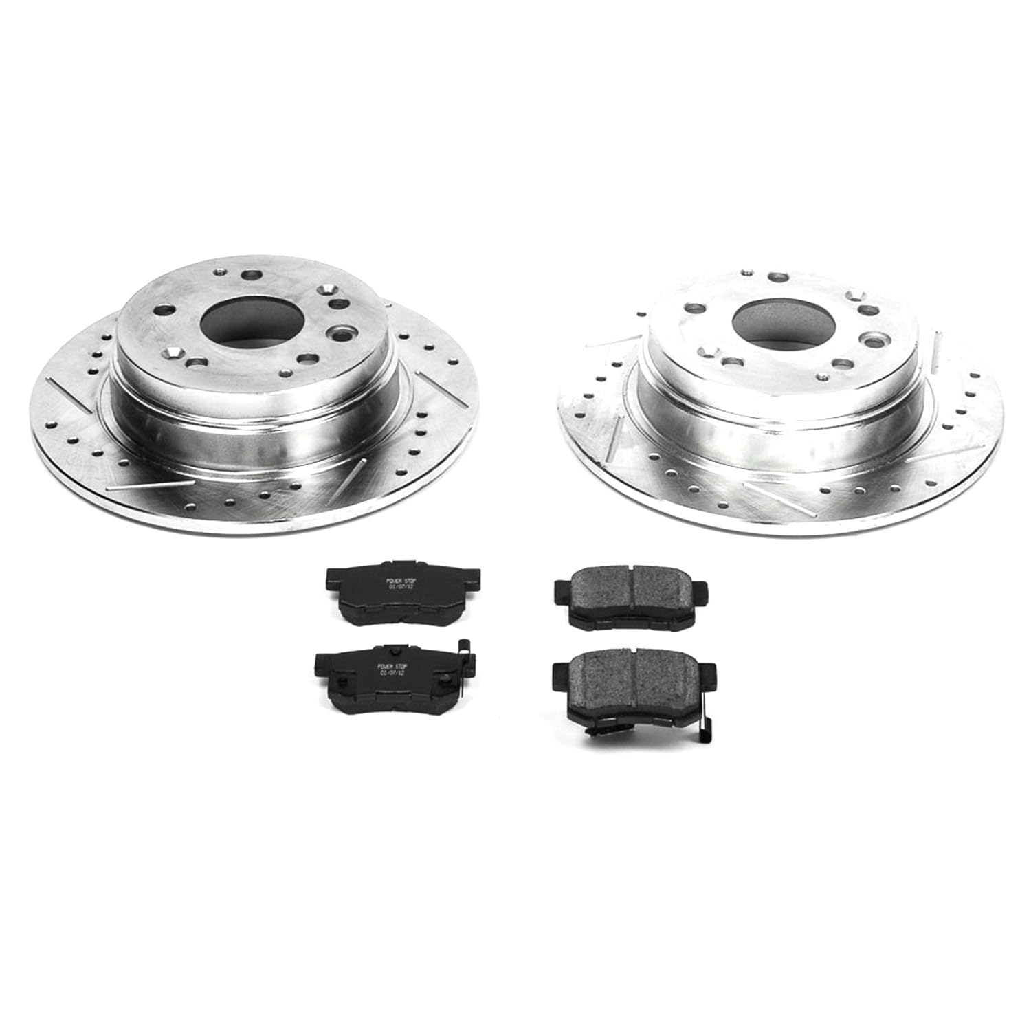 Power Stop K2383 Z23 Carbon Fiber Brake Pads & Drilled/Slotted Rotors Kit - Compatible with 2001-2003 Acura CL | High-Performance Braking | Ideal for Daily Driving & Performance Upgrades