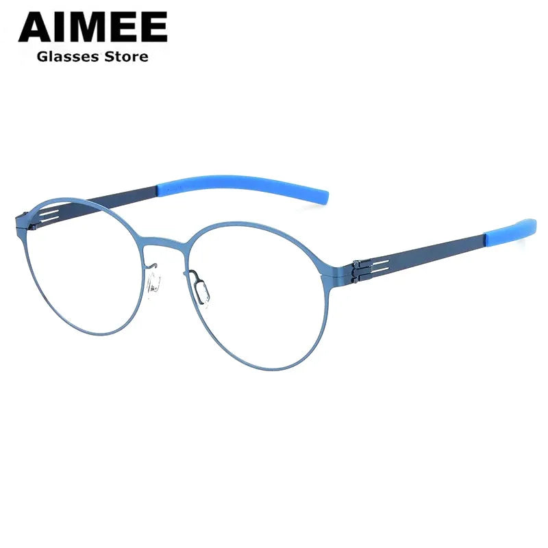 Aimee Women's Full Rim Oval Round Screwless Steel Eyeglasses Frame 1178 - Lightweight & Durable Eyewear for Work, Reading & Fashion Accessories