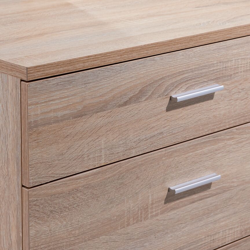 Bellmar 6-Drawer Dresser in Driftwood Finish - Stylish Wooden Chest of Drawers for Bedroom, Living Room, or Nursery Storage