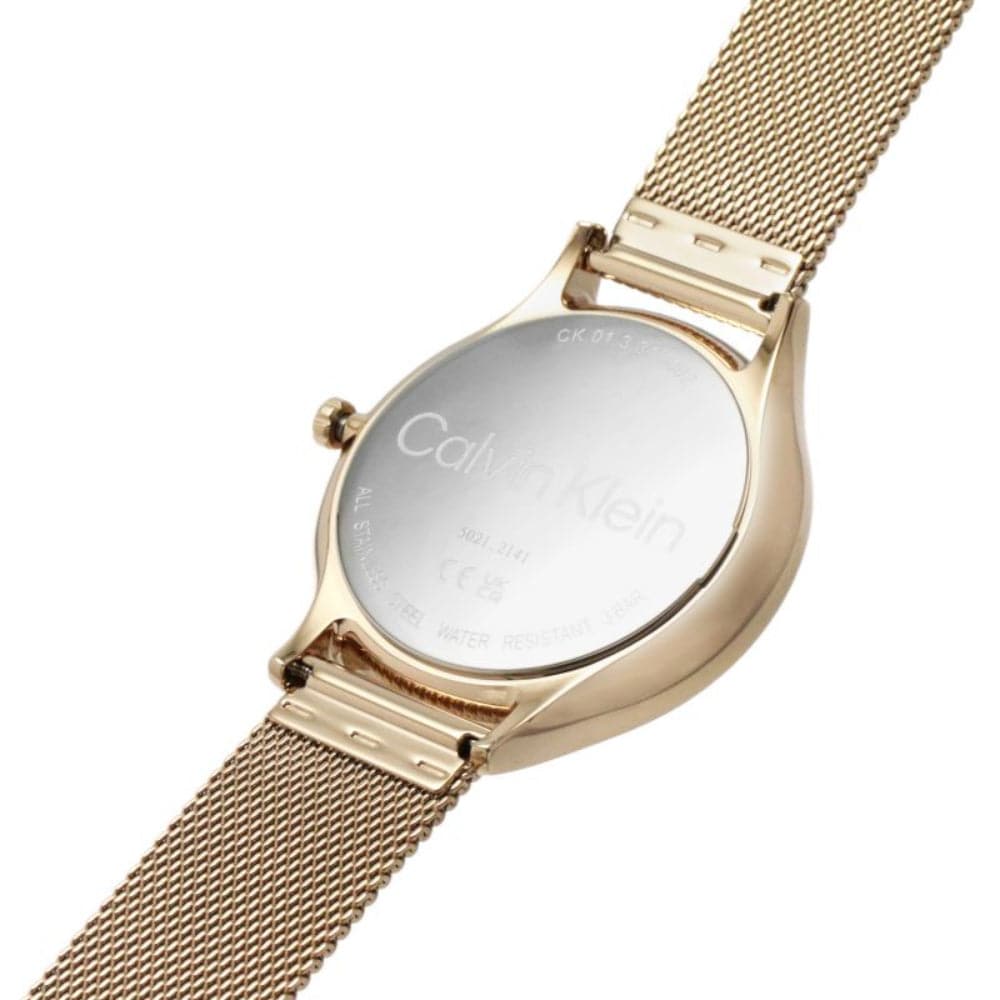 Calvin Klein Women's Rose Gold Watch with Milanese Strap - Elegant Rose Gold Dial, Minimalist Design for Everyday Wear & Special Occasions | Model 25200002