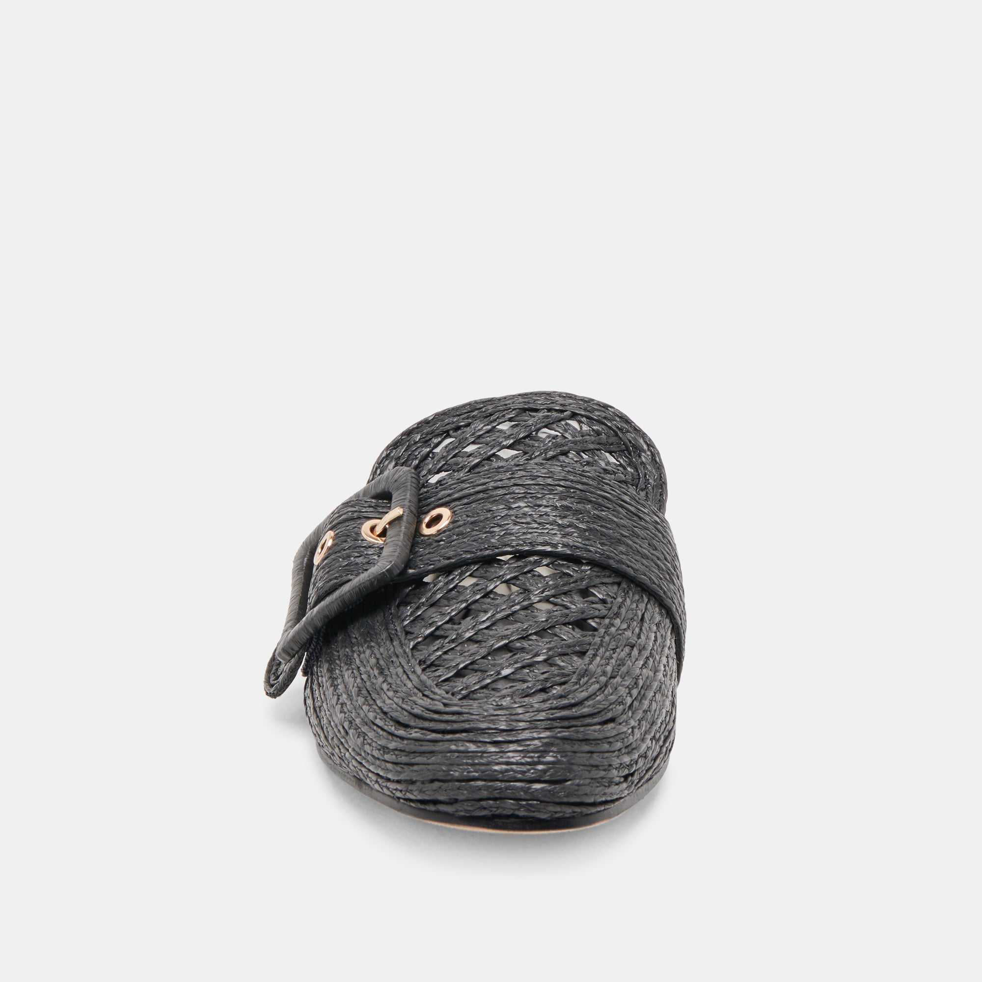 SIANNA Black Raffia Flats - Comfortable & Stylish Women's Sandals for Summer, Beach, and Casual Outings