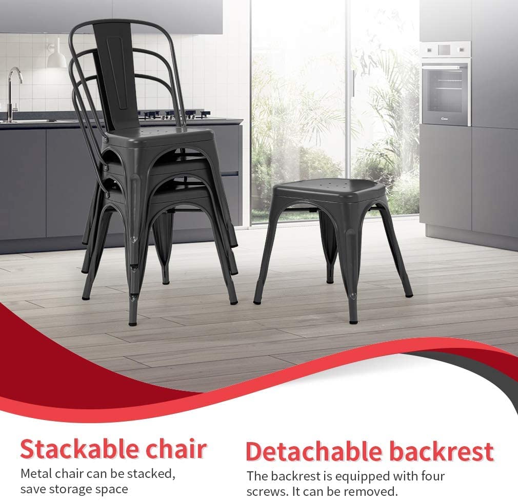 4-Pack Metal Dining Chairs - 18