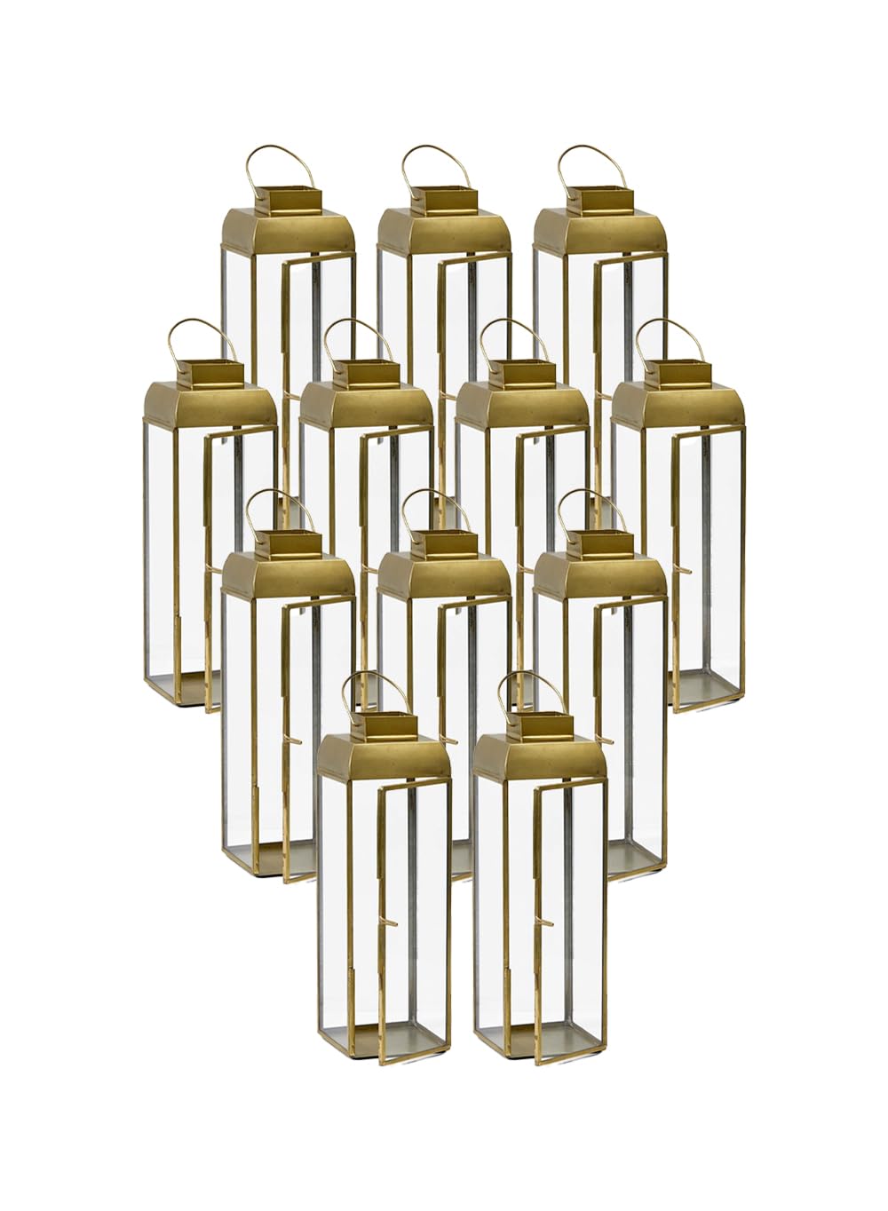 Small Square Gold Lanterns - Set of 12 (9.5