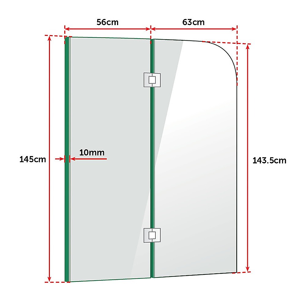 10mm Frameless Glass Shower Screen 1200 x 1450mm - Modern Bathroom Panel by Della Francesca | Perfect for Walk-in Showers & Spa-Style Bathrooms
