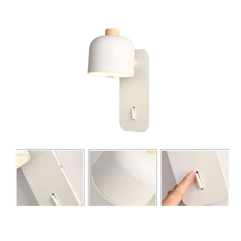 360° Rotating Wall Mounted Light - Modern Nordic Style Bedroom & Study Room Lamp with Switch, Adjustable Reading Light for Home Interior Decor