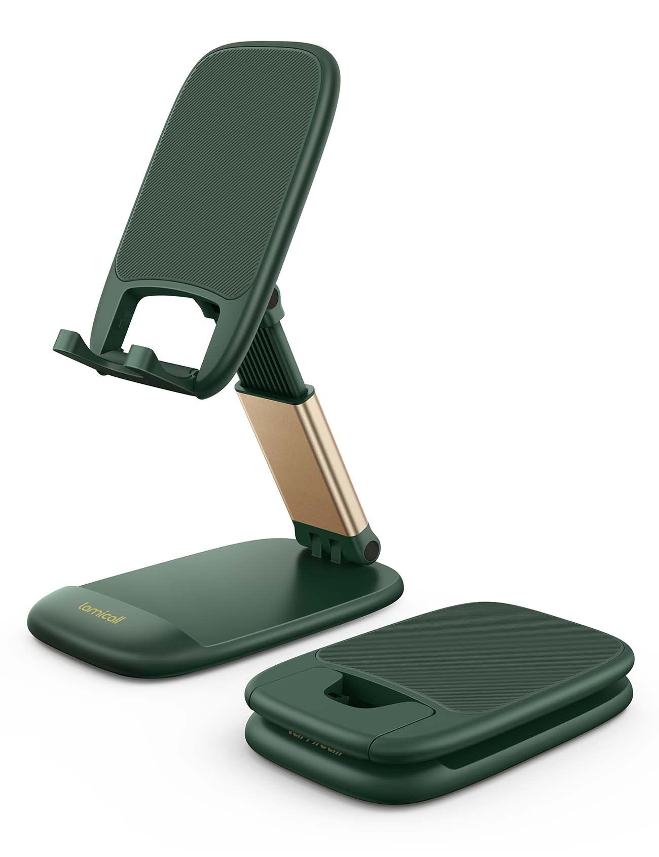 Lamicall Adjustable Cell Phone Stand - Green Desk Phone Holder for iPhone & Smartphones, Office & Home Desk Accessories, Perfect for Video Calls, Watching Movies & Hands-Free Use