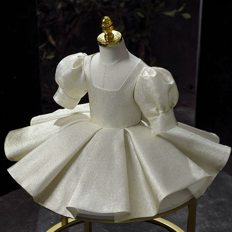 Elegant Baby First Communion Dress for Toddlers - White Lace Formal Gown for Girls - Perfect for Baptism, Christening, and Special Occasions