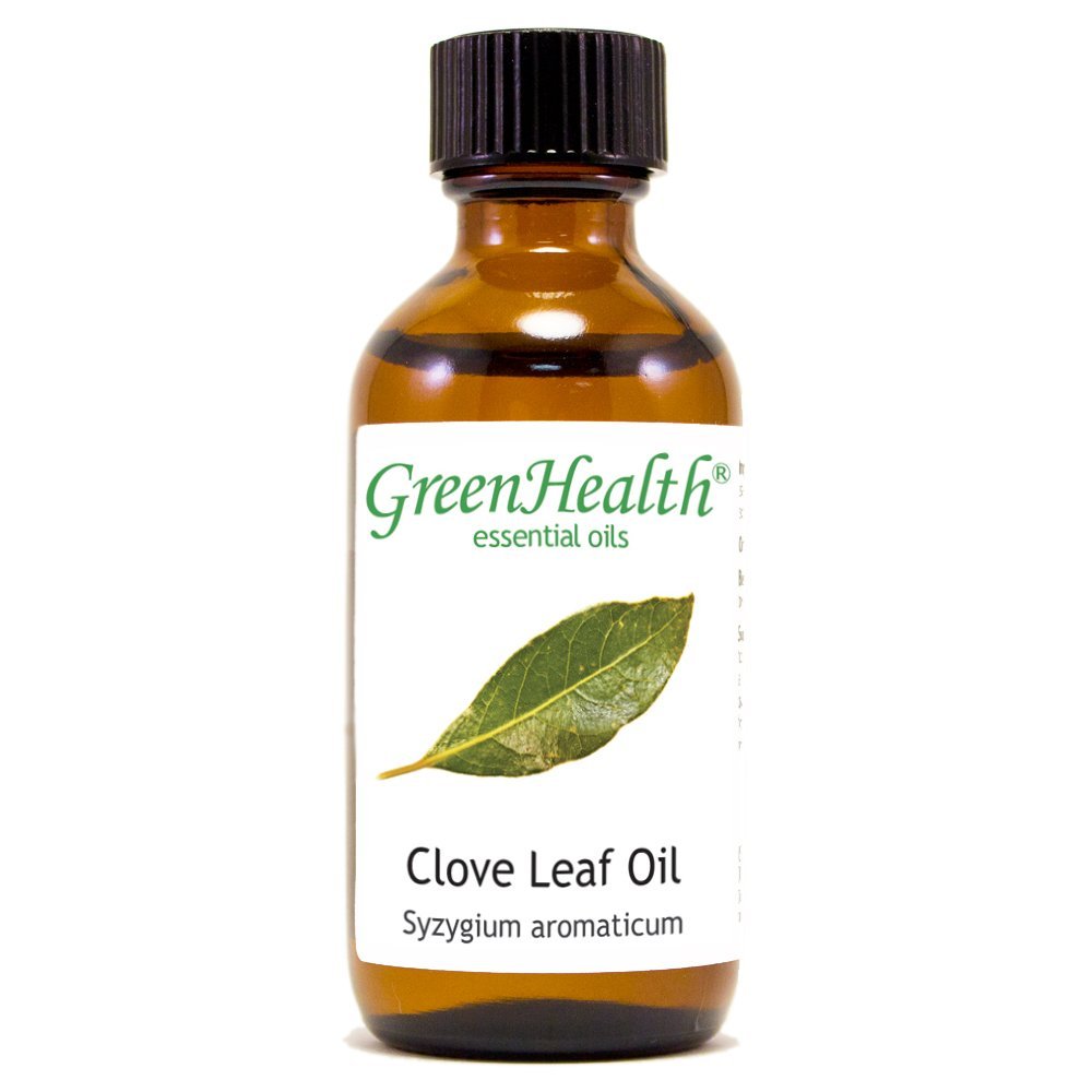 100% Pure Clove Leaf Essential Oil - 2 fl oz (59 ml) Glass Bottle with Cap - Aromatherapy, Diffuser & Massage Oil - GreenHealth Brand for Relaxation & Stress Relief
