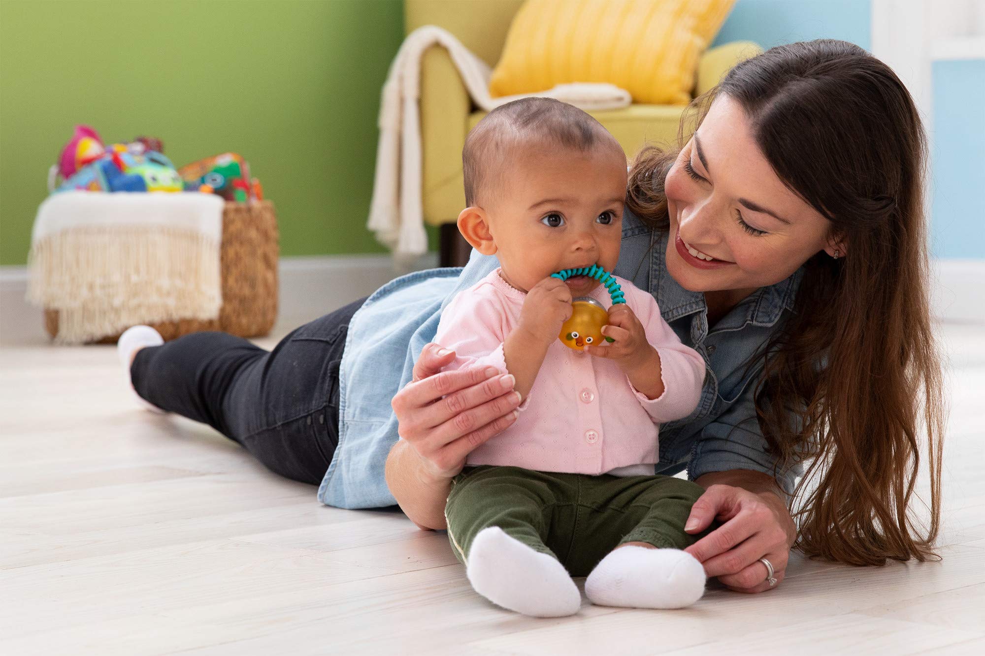 Lamaze Spin and Smile Rattle - Interactive Baby Toy for Sensory Development & Early Learning - Perfect for Tummy Time, Teething & Playtime Fun