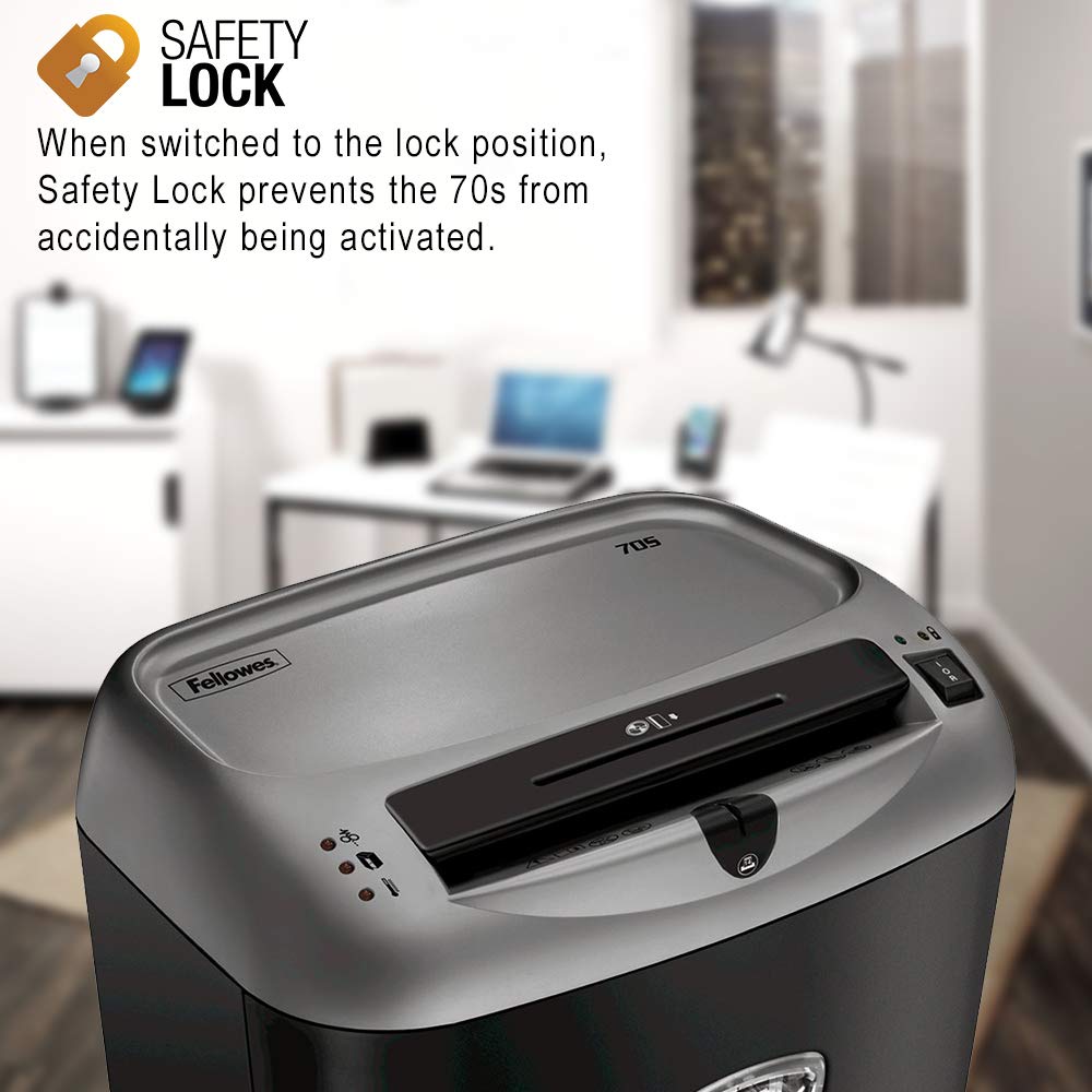 Fellowes Powershred 70S 14-Sheet Cross-Cut Paper Shredder with Credit Card Slot & SafetyLock (4671001) - Ideal for Home Office, Small Business & Secure Document Destruction