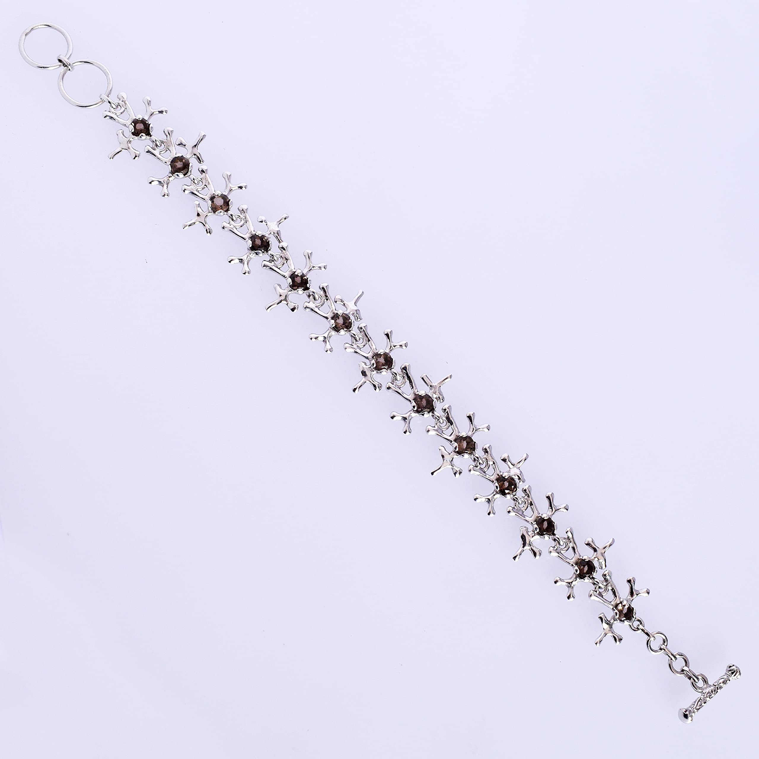 Smoky Quartz Gemstone 925 Sterling Silver Bracelet - Handmade Jewelry for Women, Birthday Gift for Her, Spiritual Healing & Fashion Accessory
