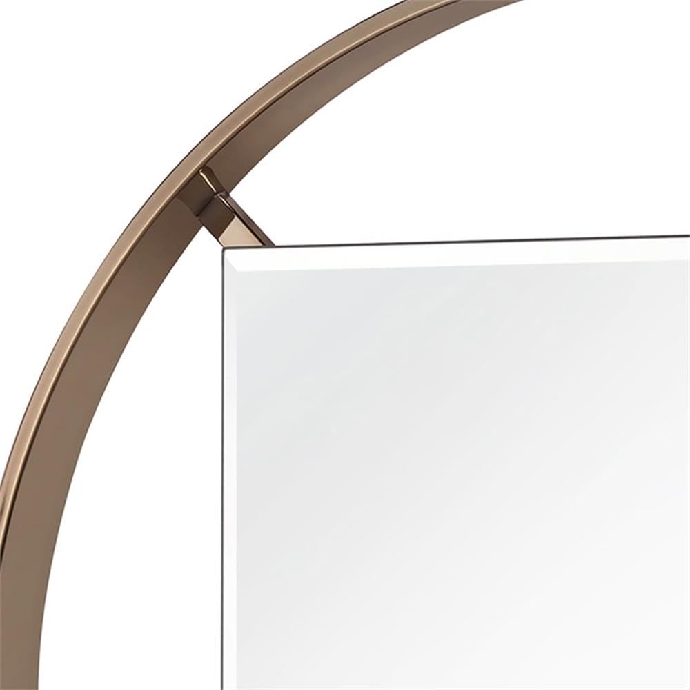 Furniture of America Norman Gold Champagne Metal Frame Beveled Wall Mirror - Elegant Home Decor for Living Room, Bedroom & Entryway