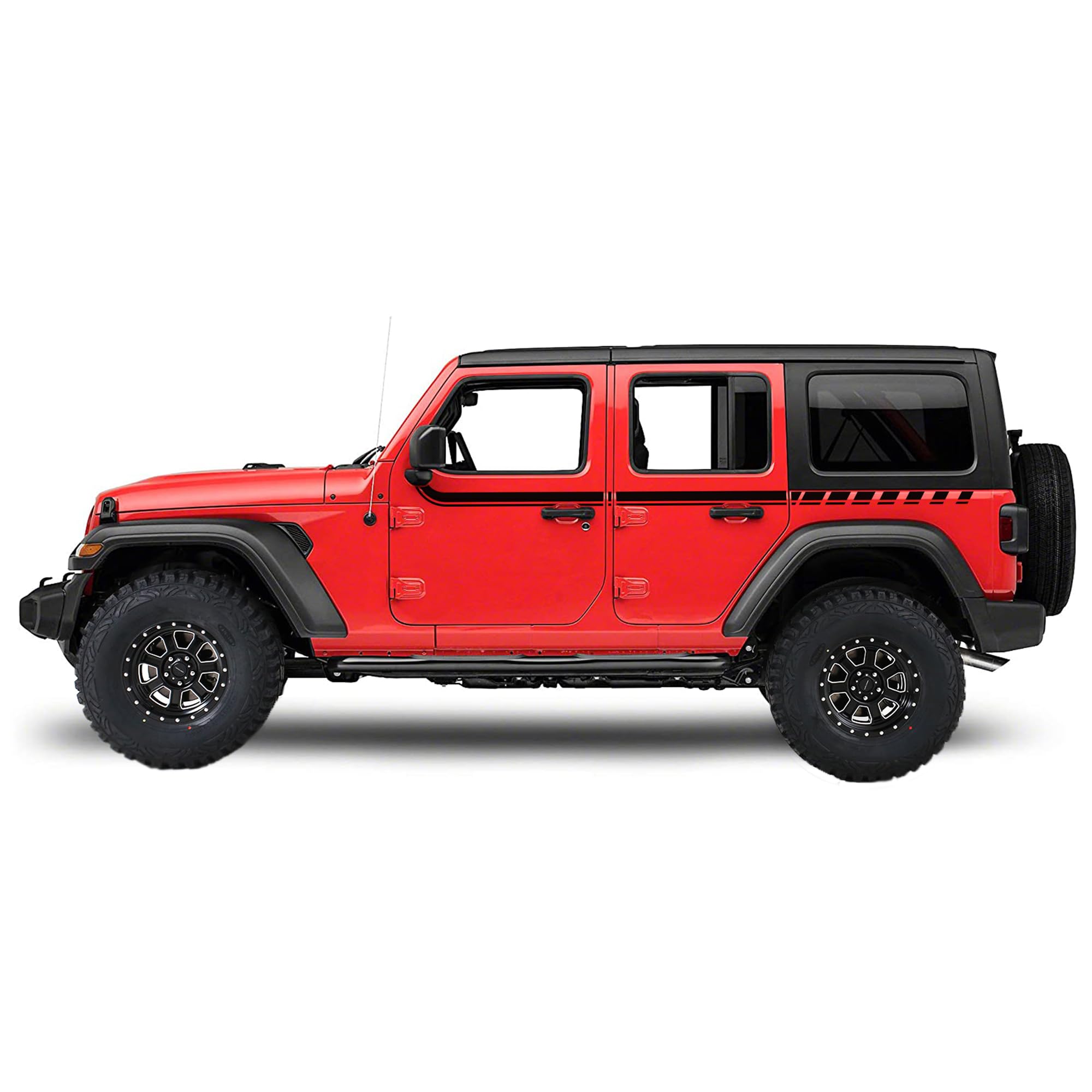 Jeep Wrangler JL Lower Mirror Side Sport Stripe Decal Sticker - Durable Vinyl Decoration for Off-Road & Urban Driving Style Enhancement
