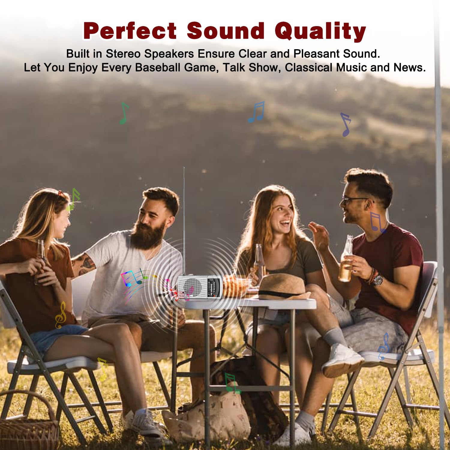 Portable AM/FM Radio with Excellent Reception & Sound Quality - Battery Operated Pocket Radio for Outdoor, Emergency, Travel & Home Use - Compact & Lightweight Design (AA Battery Powered)