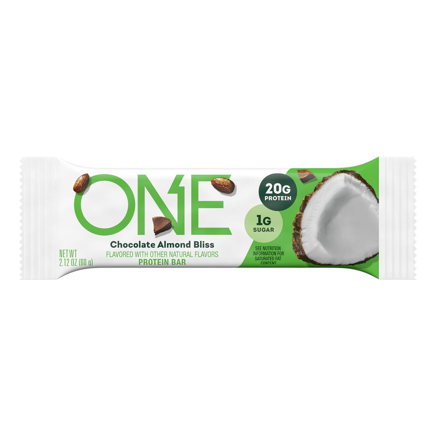 ONE Protein Bars, Chocolate Almond Bliss - Gluten Free, 20g Protein, 1g Sugar - Healthy Snack for Weight Loss & Muscle Building (12 Pack, 2.12 oz) - Perfect for Gym, Hiking & On-the-Go Nutrition