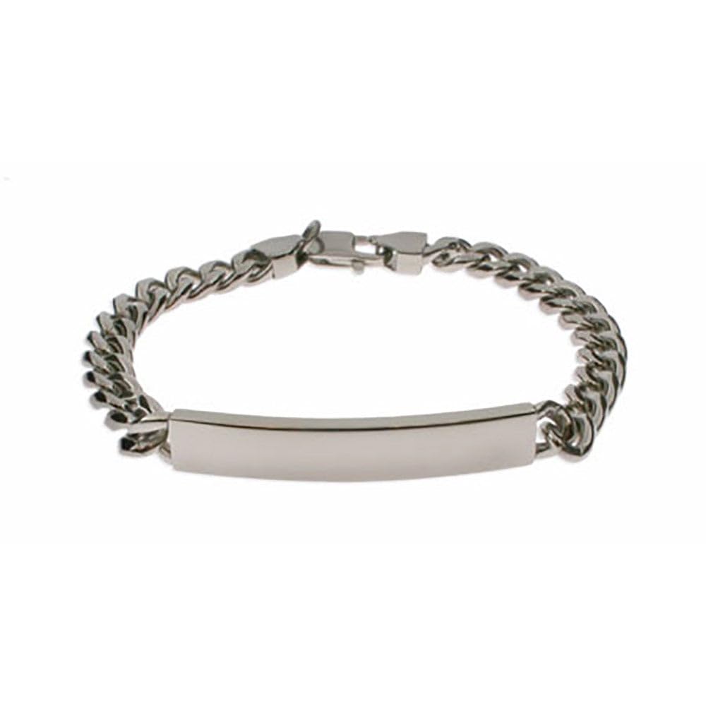 Custom Engraved Stainless Steel Men's ID Bracelet - Personalized Name Bracelet for Men - 8.5 Inch Curb Link Bracelet - Unique Gifts for Dad, Husband, Boyfriend - Perfect for Birthdays, Anniversaries & Father's Day
