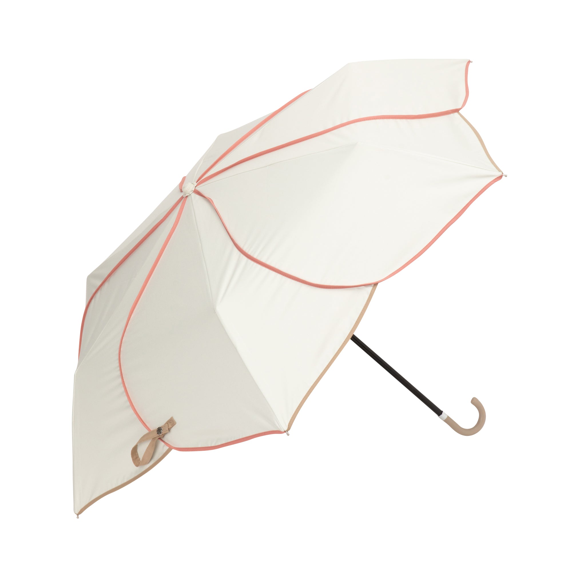 Compact Bicolor Piping Umbrella - White & Black Windproof Travel Umbrella for Men & Women, Perfect for Rainy Days, Commuting, and Outdoor Activities