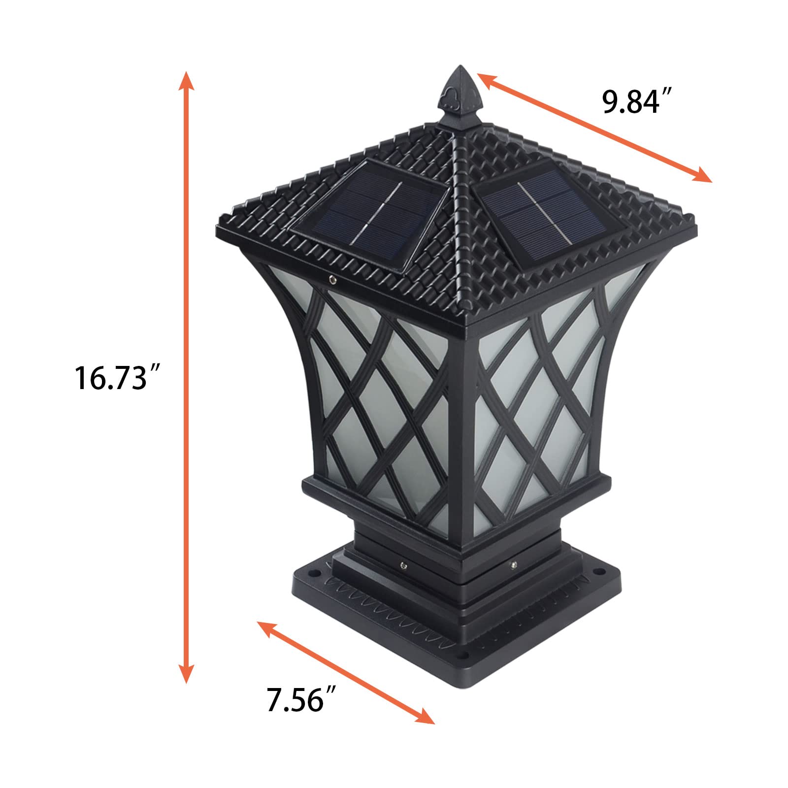 Kendal Large Outdoor Solar LED Lamp Post Light - Water-Resistant Solar Powered Pillar Light for Garden, Pathway, Driveway (2-Pack) - Perfect for Landscape Lighting & Nighttime Safety