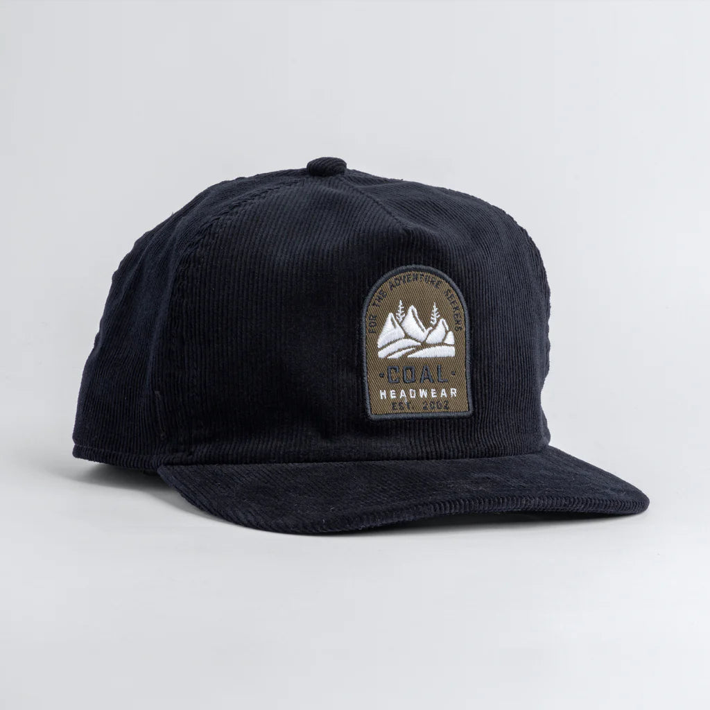 Coal 2025 Hilltop Cord Hat - Black | Adjustable Cotton Baseball Cap for Men & Women | Perfect for Outdoor Activities, Hiking, and Casual Wear