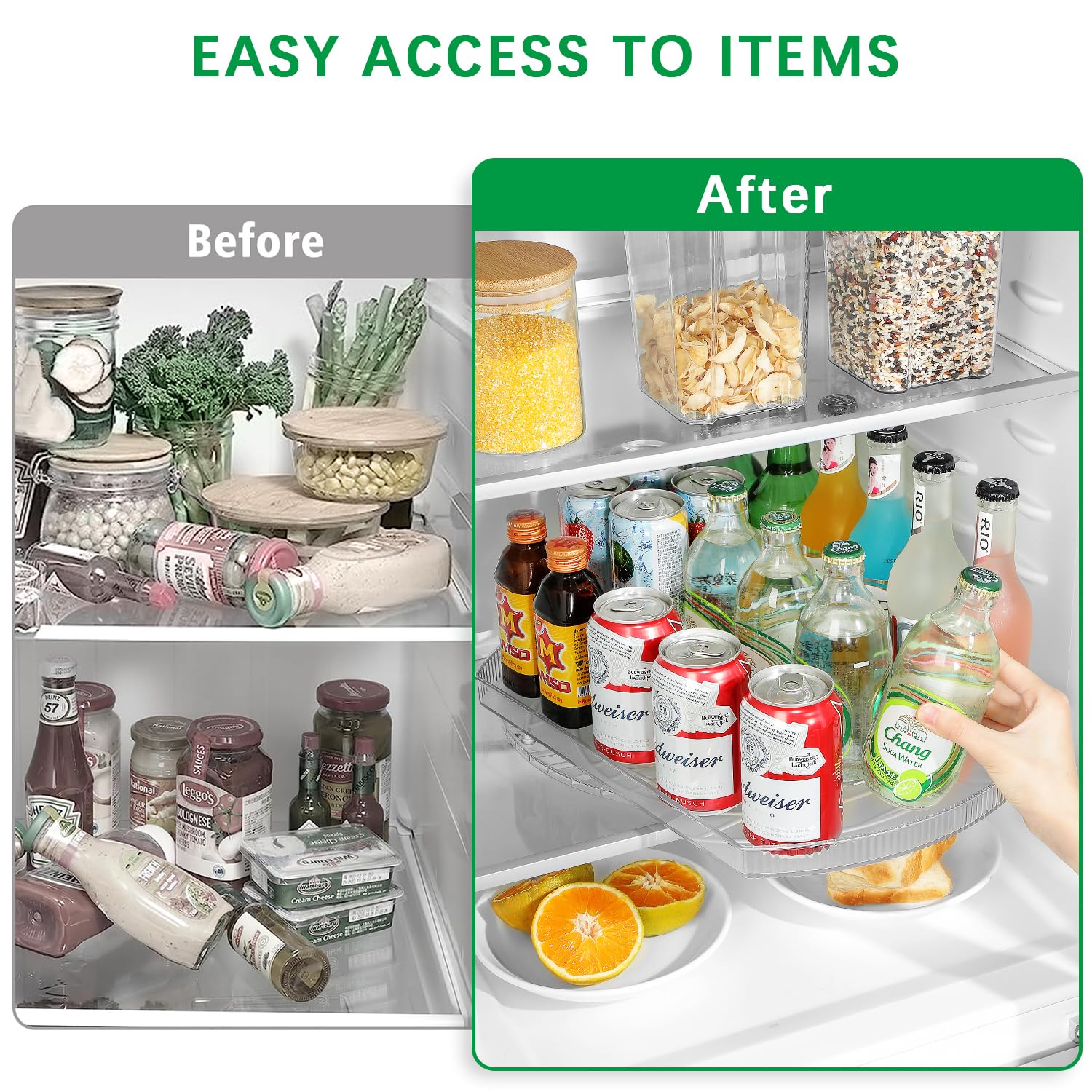 360° Rotating Lazy Susan Turntable Organizer for Large Refrigerator - 16.54