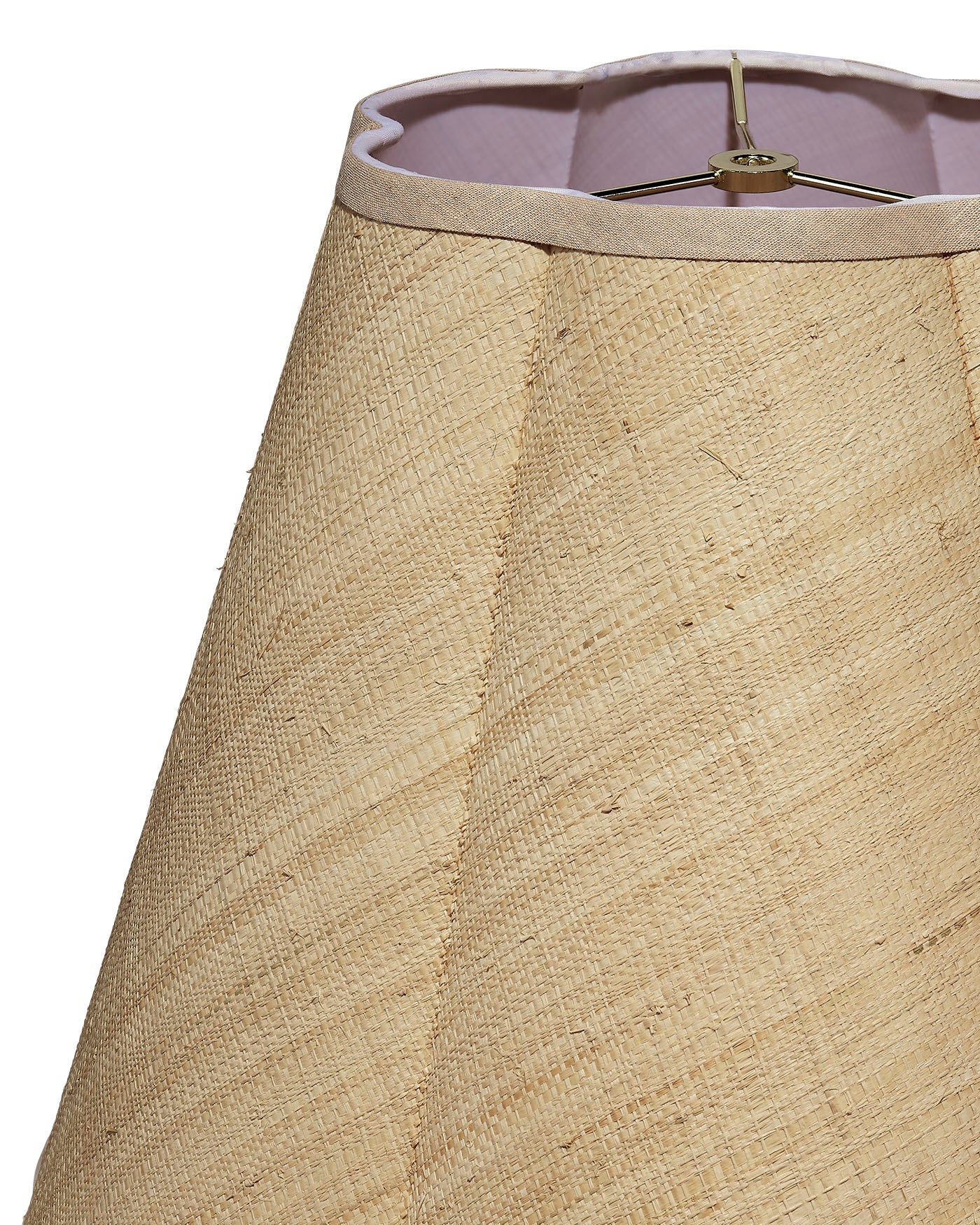 Stylish Raffia Scalloped Lamp Shade - Natural Woven Rattan Pendant Light Fixture for Bedroom, Living Room & Boho Decor