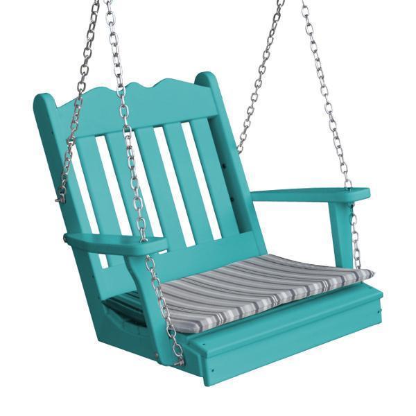 A&L Furniture Poly Royal English Chair Swing - Elegant Outdoor Patio Swing Chair for Garden, Porch, and Backyard Relaxation