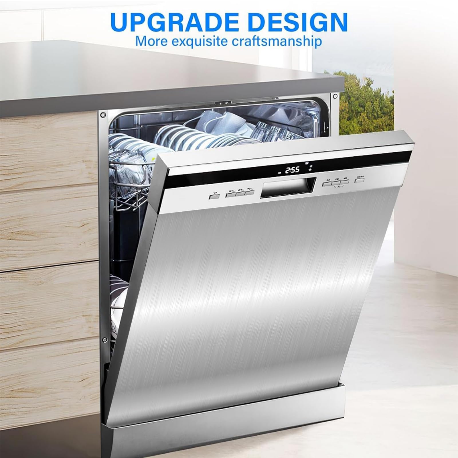 Stainless Steel Magnetic Dishwasher Cover 23