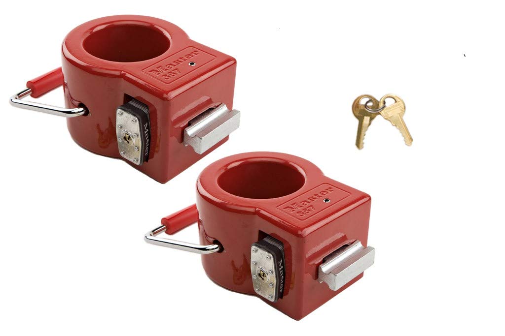 Master Lock 387NKA-2 Keyed Alike King Pin Locks with BumpStop Technology - Secure Toy Hauler & Trailer Locks for RV, 5th Wheel, and Travel Trailers - Heavy Duty Anti-Theft Protection for Outdoor Adventures