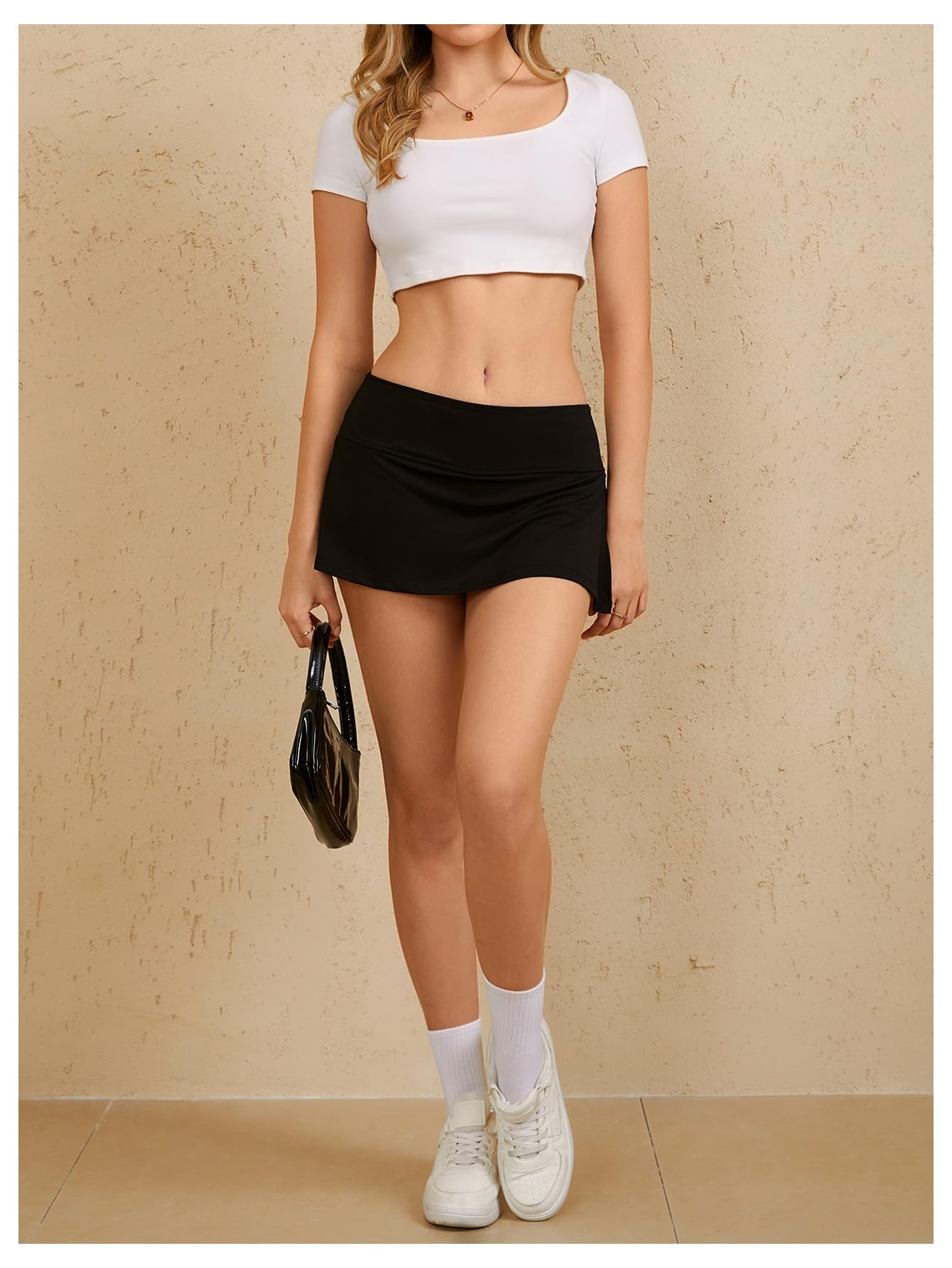 Trendy Y2K Women's Mini Skirt with Built-in Shorts - A-Line Micro Skort for Casual Wear, Street Style & Summer Outfits | Fashionable & Comfortable Skirt for Teens & Young Adults