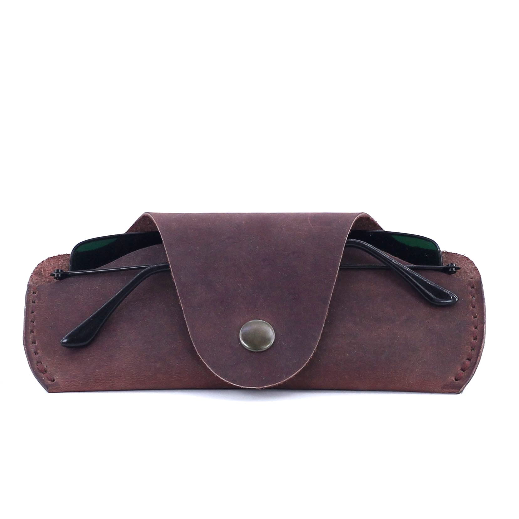 Premium Soft Leather Glasses Case - Slim Protective Eyewear Sleeve for Men & Women - Vintage Style Sunglass Holder - Perfect for Travel, Office & Daily Use