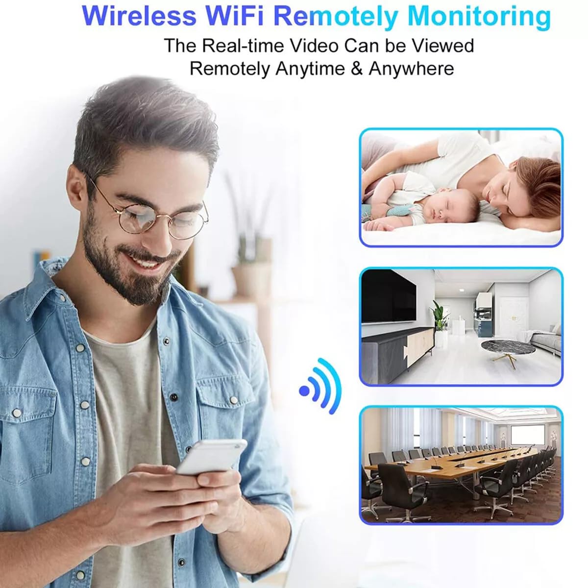 Mini Spy Camera Wireless WiFi HD 1080P - Hidden IP Night Vision Security Camera with App Control | Motion Detection & Audio Recording | Ideal for Home, Office, Baby Monitor & Nanny Cam Surveillance