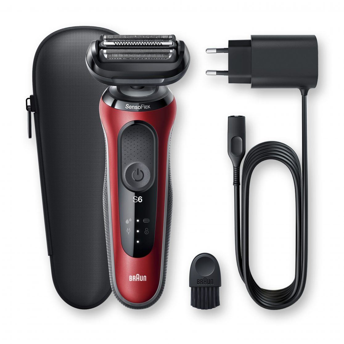 Series 6 60 R1000S SensoFlex Electric Shaver with Travel Case - Red | Waterproof Men's Shaver for Travel, Gym & Daily Use