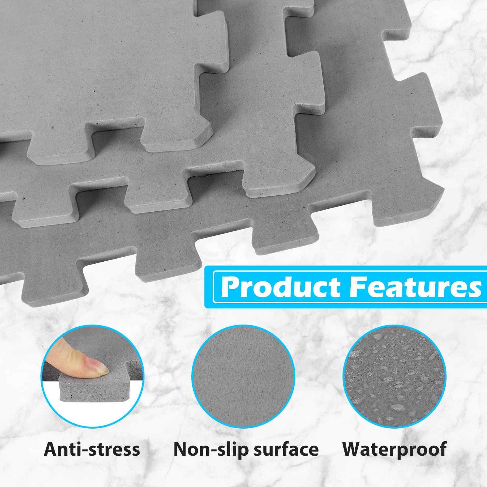 **Upgraded 77IN Hot Tub Mat for Inflatable Tubs - Thickened EVA Foam Padding, Non-Slip Foundation for Outdoor Hot Tubs & Spas - Interlocking Patio Tiles (1/2