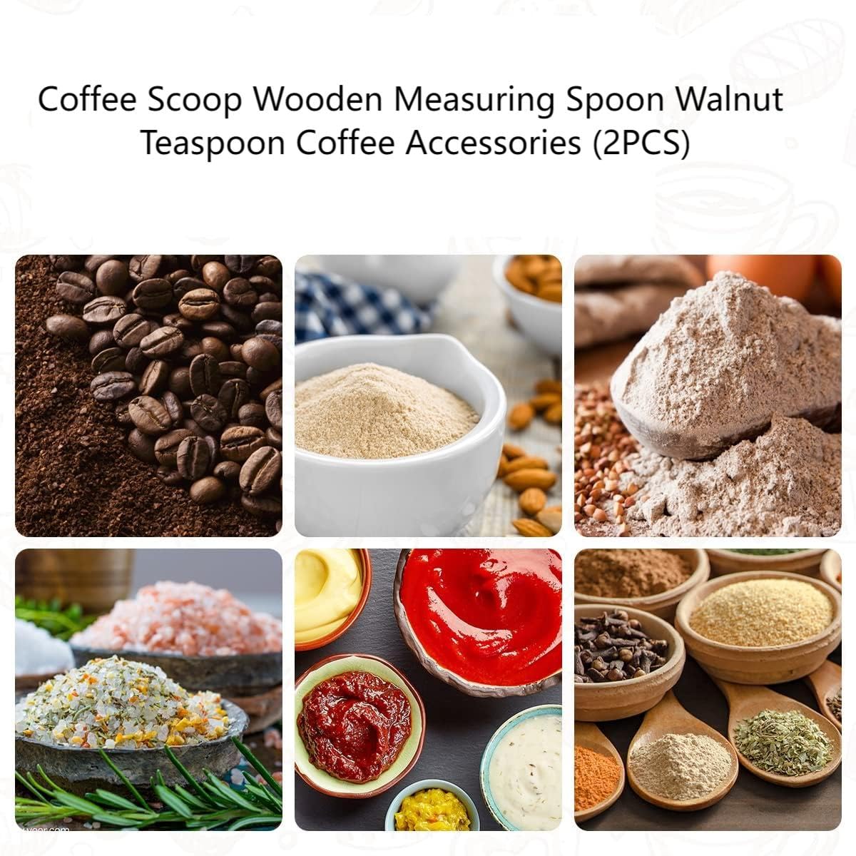 Premium Walnut Wood Coffee Spoon Set (2PCS) - Handcrafted Wooden Measuring Scoop for Coffee, Tea & Spices - Perfect for Baristas, Home Brewing & Gift Giving