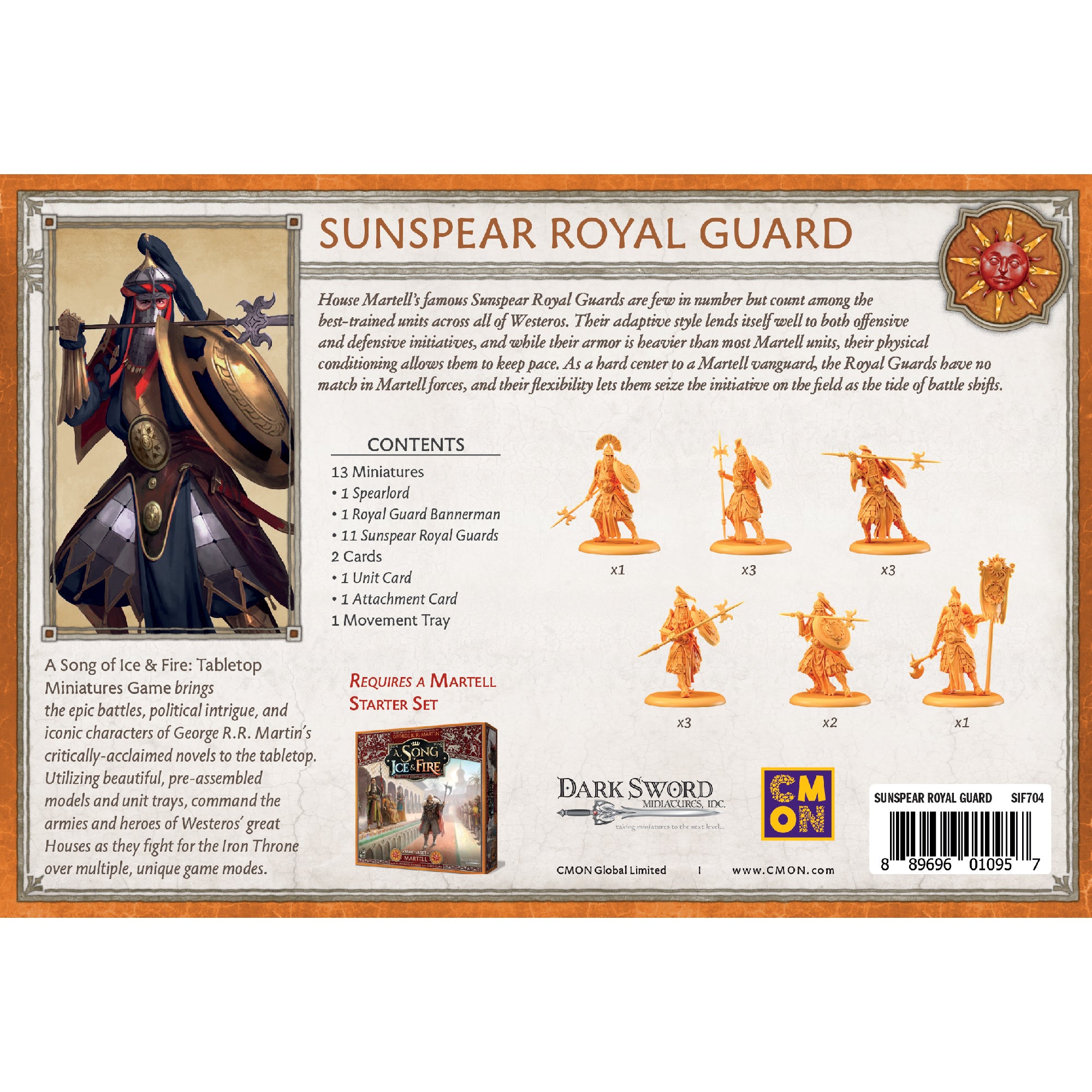 SIF Sunspear Royal Guard ML - Premium Collectible Action Figure for Game of Thrones Fans | Perfect for Display, Cosplay, and GOT Merchandise Collections