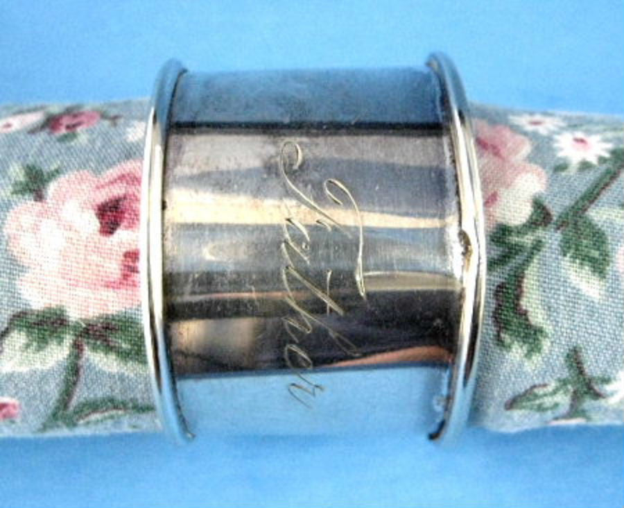 Antique Edwardian Father Napkin Ring - Hand Engraved Script in Sheffield Silverplate (1908-1912) | Vintage Tableware for Fine Dining & Collectible Silver Gifts
