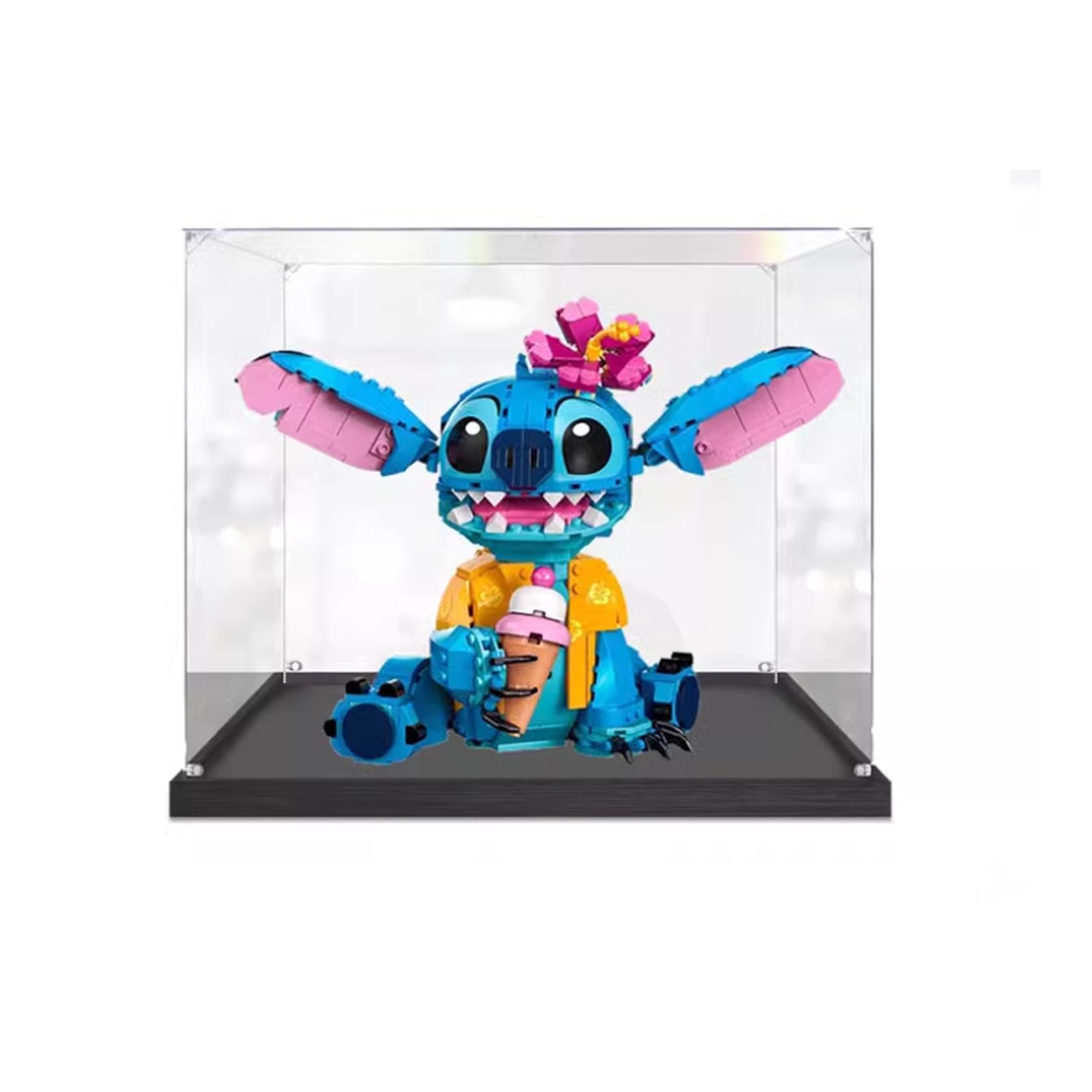 Acrylic Display Case for Lego 43249 Stitch - Dustproof Transparent Storage Box (Model Not Included) - 2mm Black Base - Perfect for Collectors & Gift Presentation
