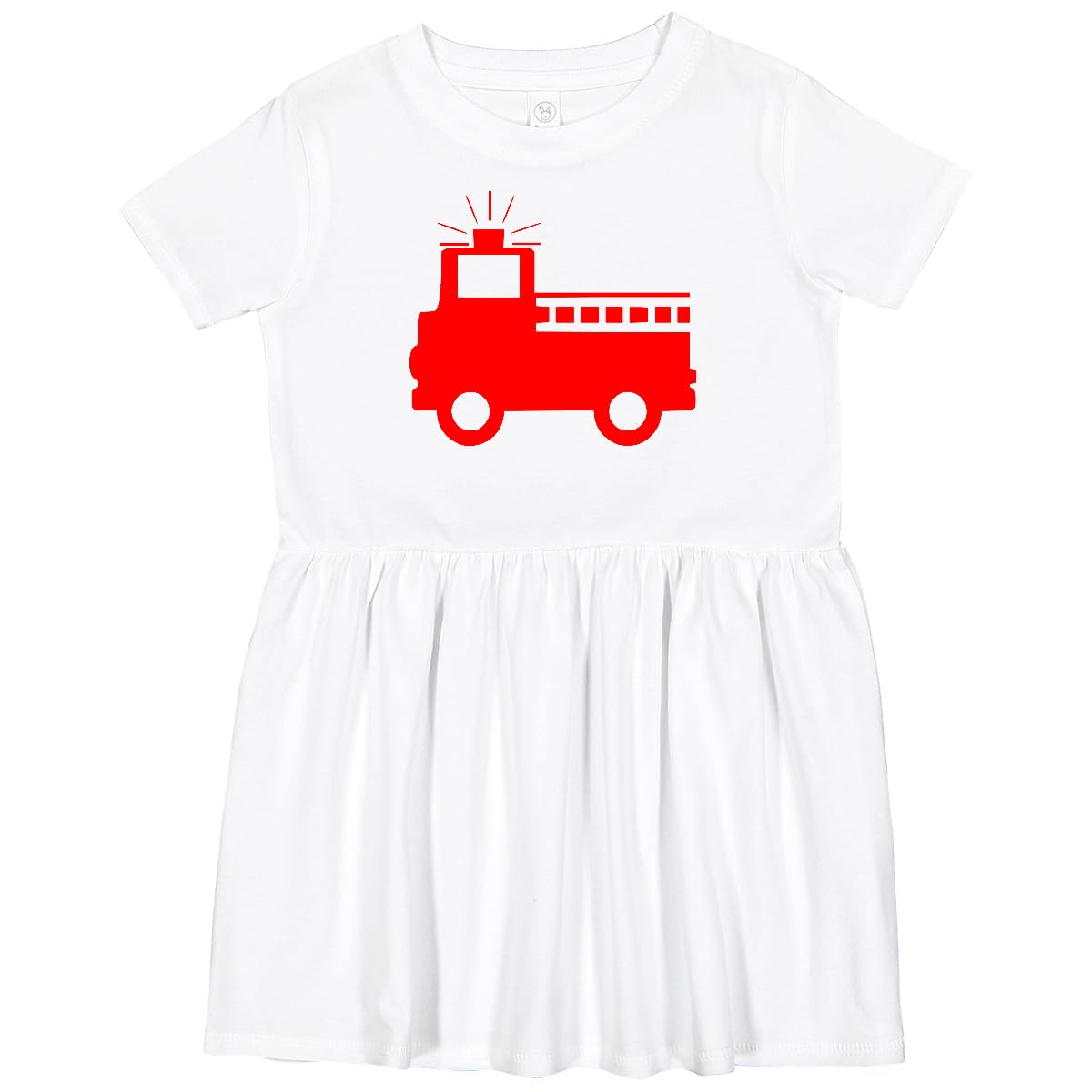 Inktastic Adorable Red Firetruck Print Toddler Dress - Perfect for Playdates, Birthday Parties & Everyday Wear