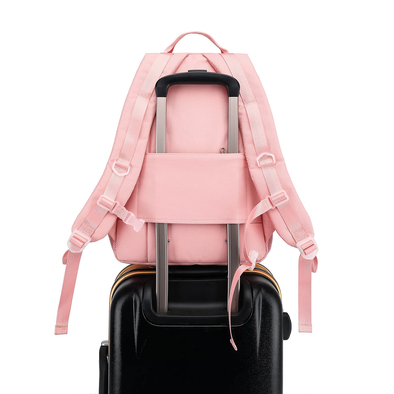 Kalesi Anti-Theft Laptop Backpack for School, College & Work - 15.6 Inch Large Travel Bookbag for Men, Women & Teens (Light Pink) - Perfect for Daily Commute, Business Trips & Campus Life