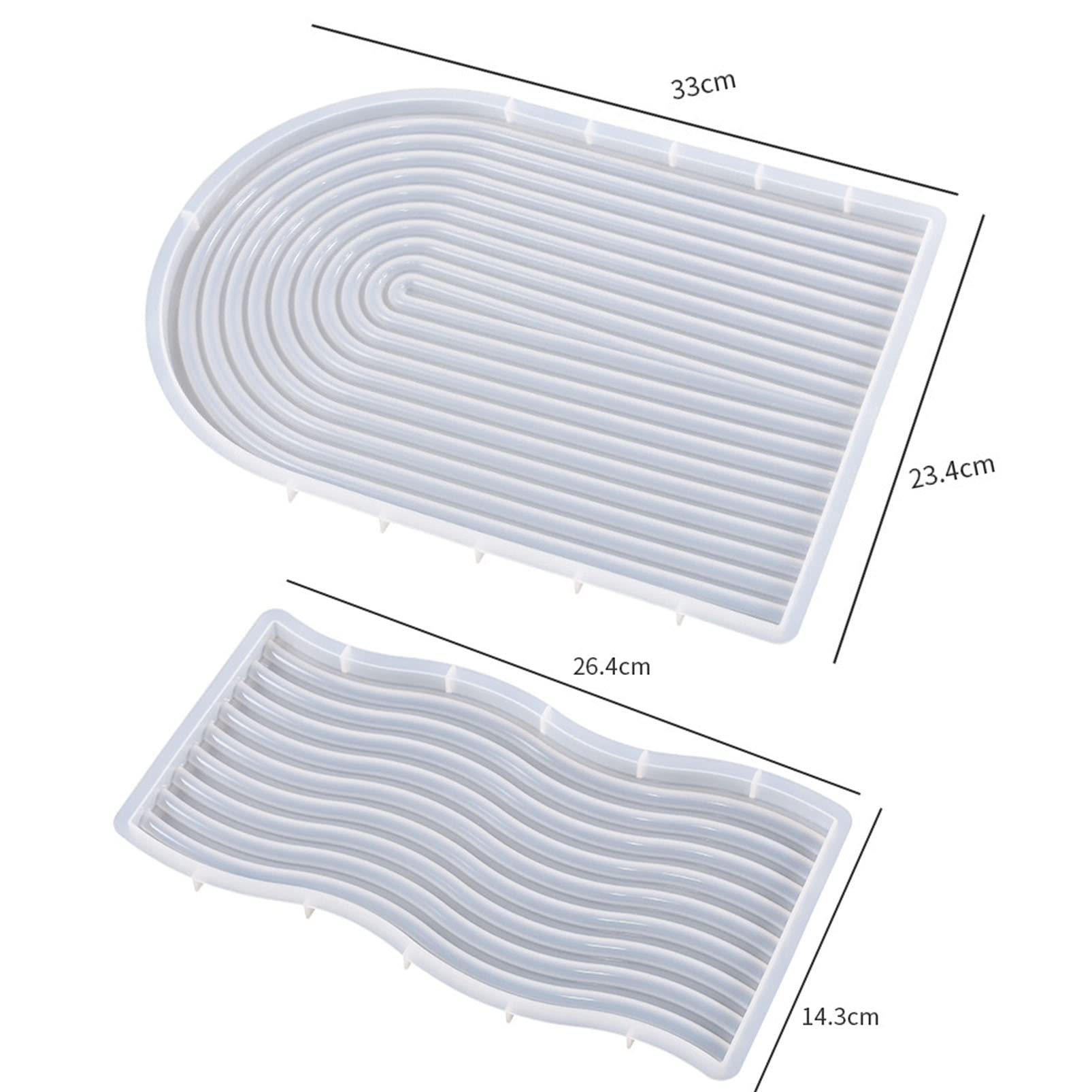 2-Pack Wave Shaped Silicone Resin Molds for Epoxy Casting - 3D DIY Craft Molds for Cupcake, Candy, Vase & Home Decor - Perfect for DIY Jewelry, Soap Making, Candle Holders & Creative Gift Displays
