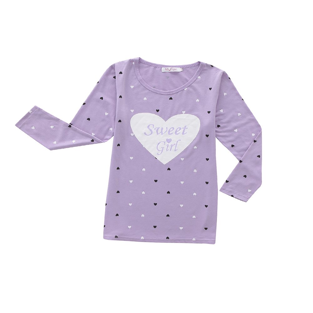 MyFav Girls' Comfortable Heart Print Pajama Set - Soft Sleepwear for Kids, Cute Heart Pattern Nightwear for Sweet Dreams & Relaxing Evenings | Perfect for Sleepovers, Bedtime, and Lounging at Home