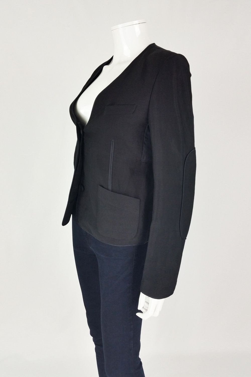ALEXANDER WANG Black Silk Blend Button Front Jacket for Women | UK Size 8 | Elegant Evening Wear & Special Occasion Outfit