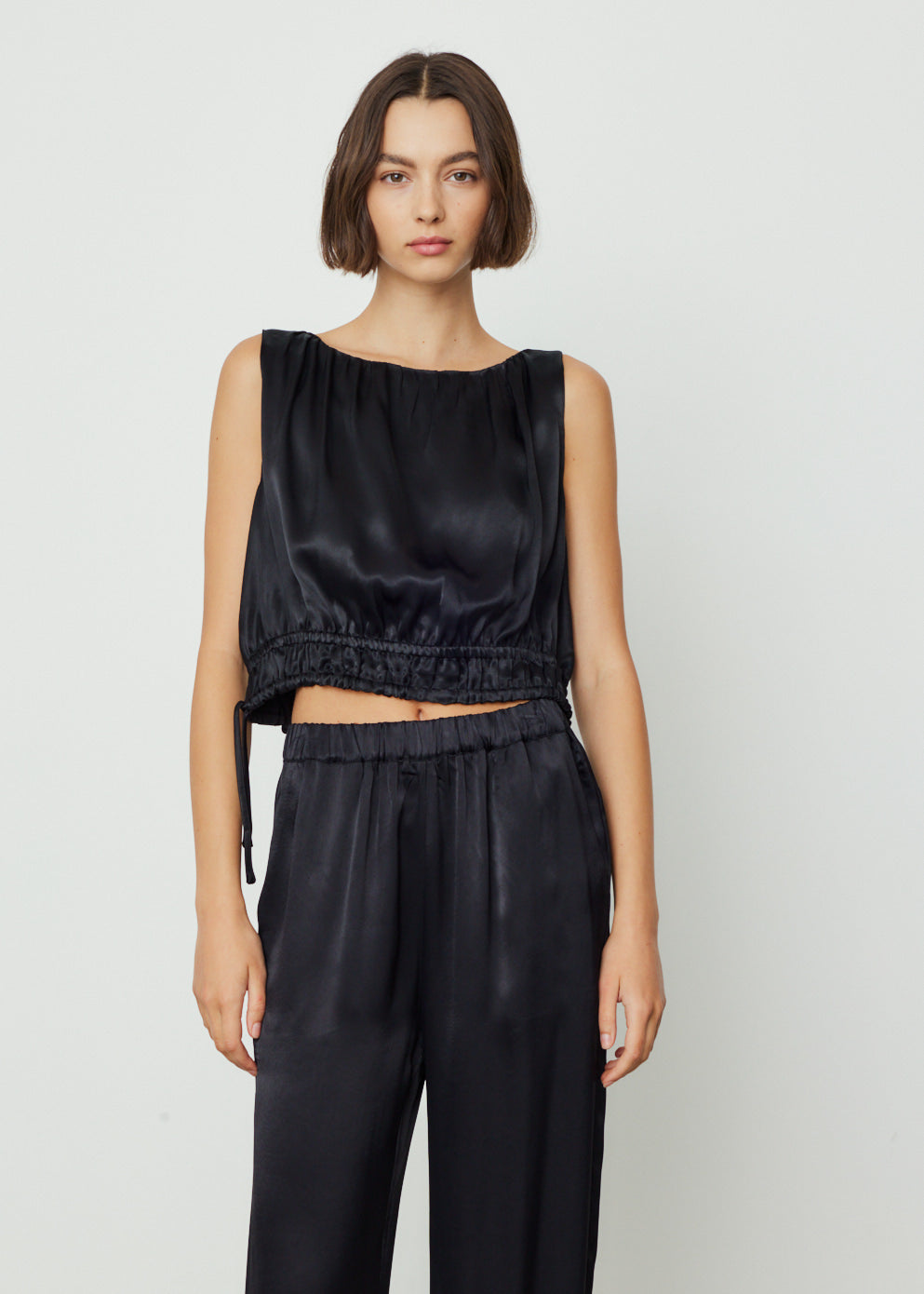 Annie Women's Satin Gathered Blouse - Elegant Ruffled Tops for Women, Perfect for Office Wear, Date Night & Special Occasions