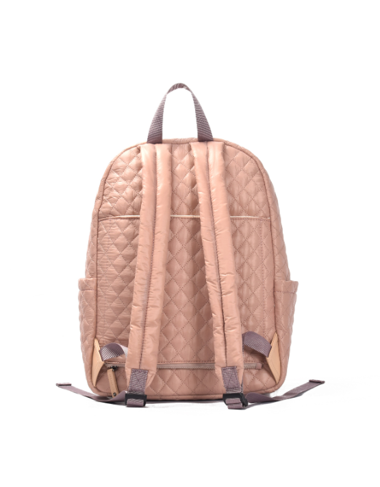 Tosca MET981 Metro Fashion Quilted 15-inch Laptop Backpack for Women & Men - Lightweight Water-Resistant School College Travel Bag - Mauve Pink for Work, Commuting, Business Trips & Daily Use