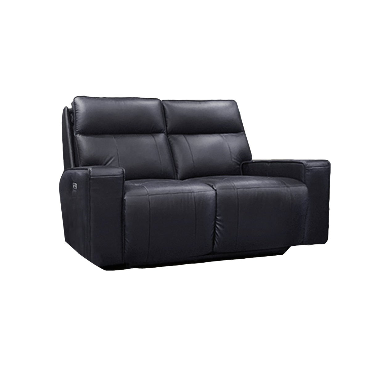 Chadwick Black Power Reclining Loveseat - Modern Electric Recliner Sofa for Living Room, Home Theater & Relaxation - Soft Faux Leather with USB Charging Ports - Comfortable Couches for Small Spaces