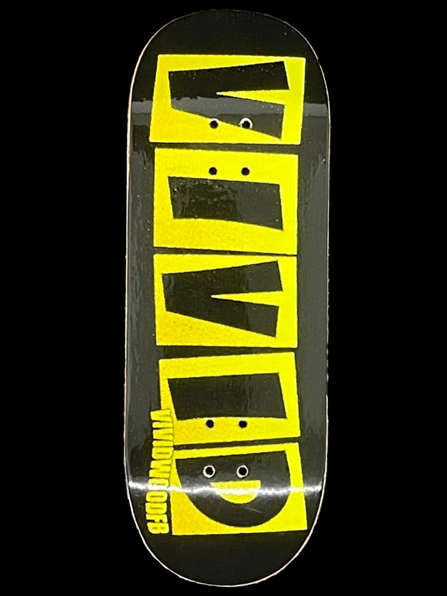 VividWood Fingerboard Deck - Gold Vivid Baker Style Professional Skateboard Fingerboard for Kids & Adults - Perfect for Indoor Skate Tricks, Office Desk Toy, and Stress Relief