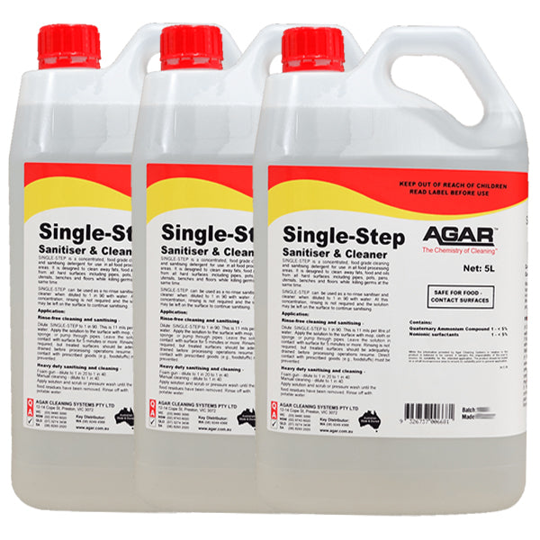 Premium Agar Single Step Food Grade Sanitizer & Cleaner - USDA Approved, Non-Toxic Disinfectant for Kitchen, Restaurant & Food Processing - Ideal for Countertops, Utensils & Food Contact Surfaces